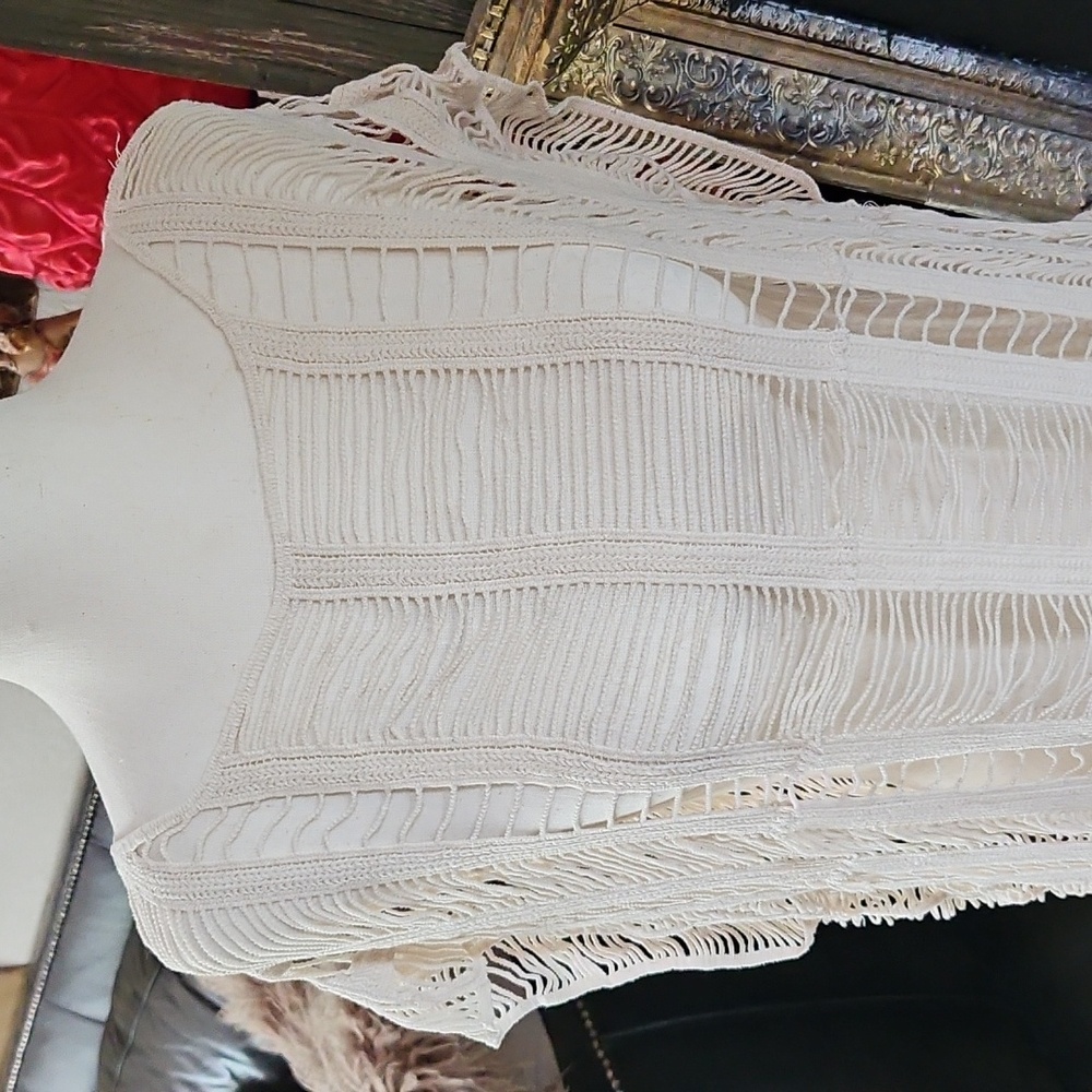 ZARA 2023 SM OPEN WEAVE MIDI TUNIC 8779/150 by Marca Bonito Beach Coverup - Picture 3 of 9